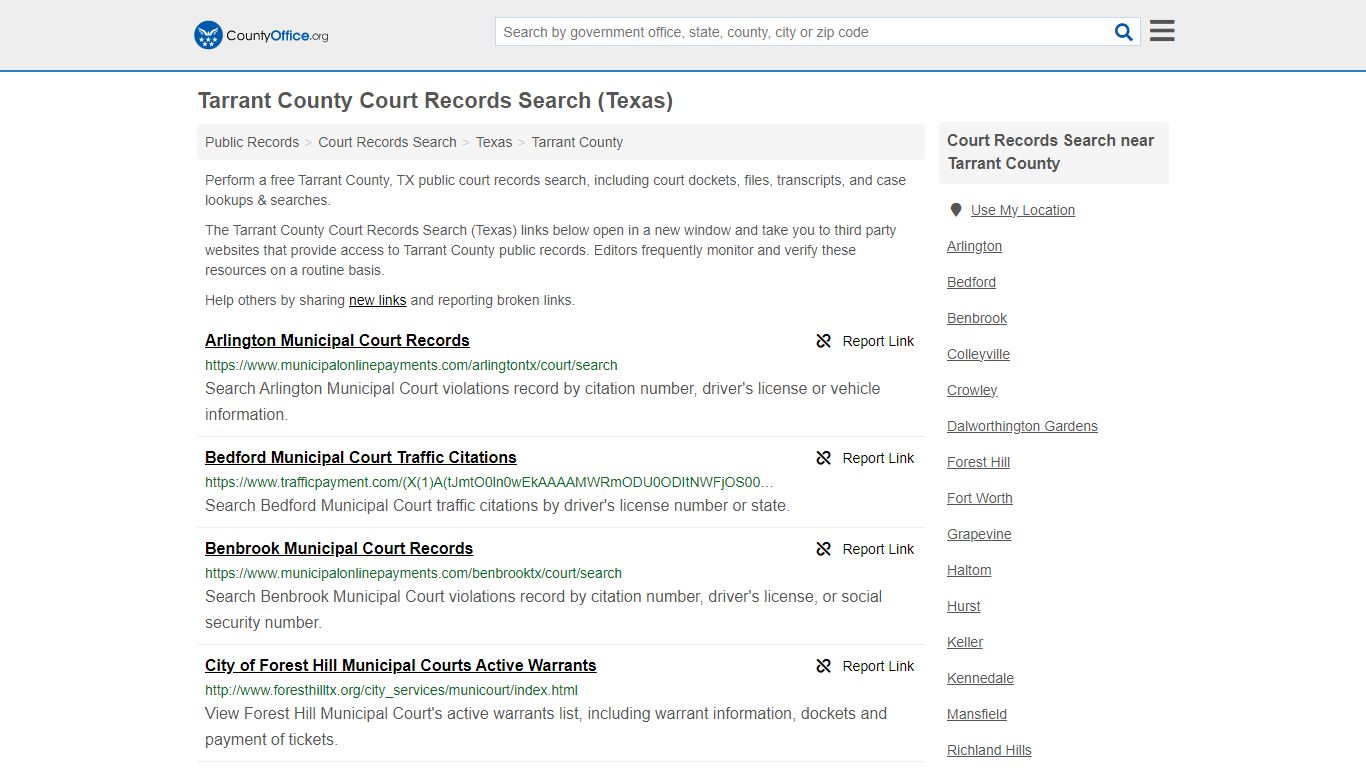 Tarrant County Court Records Search (Texas) - County Office